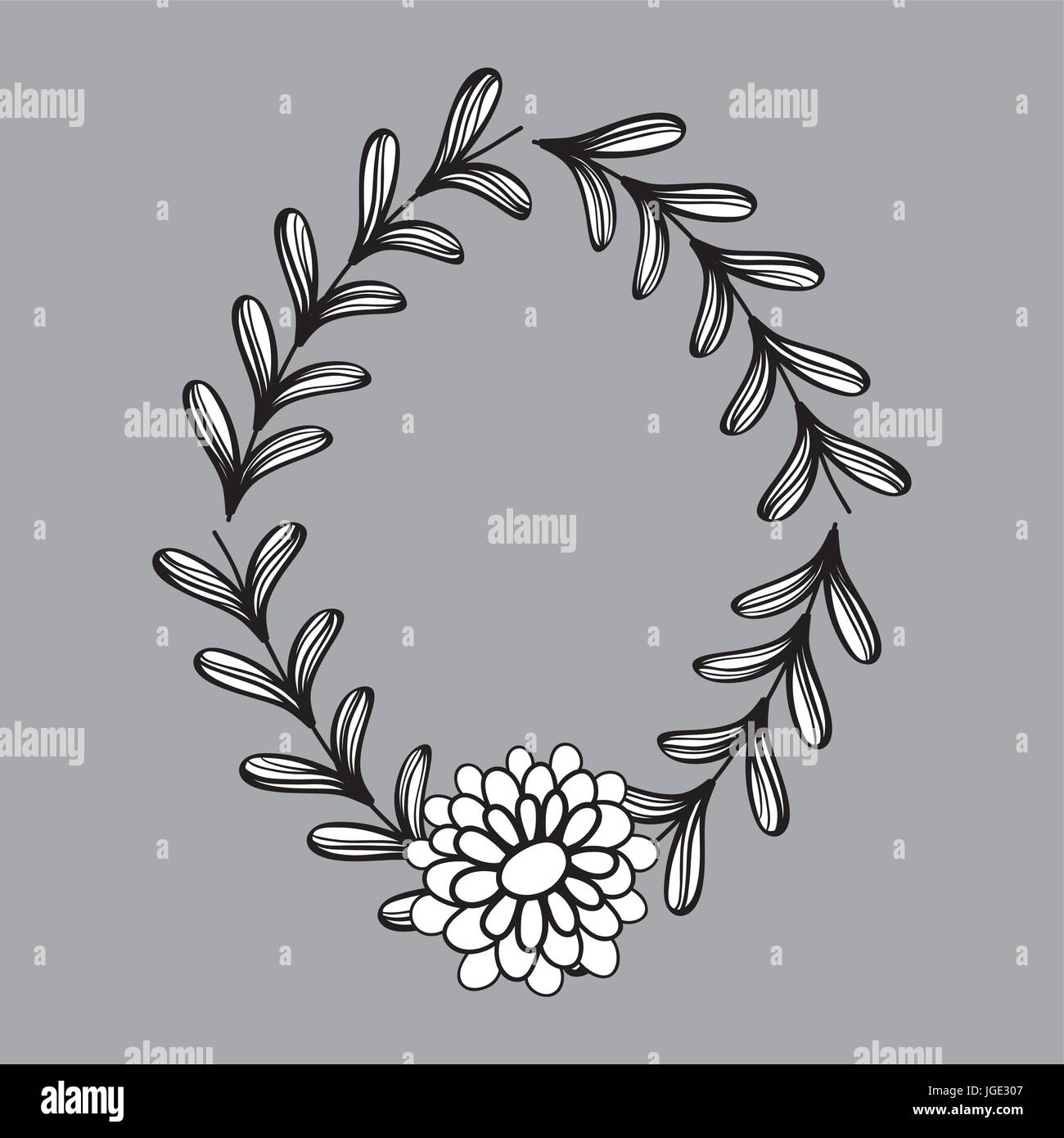 flower with petals and branches with leaves Stock Vector Image & Art