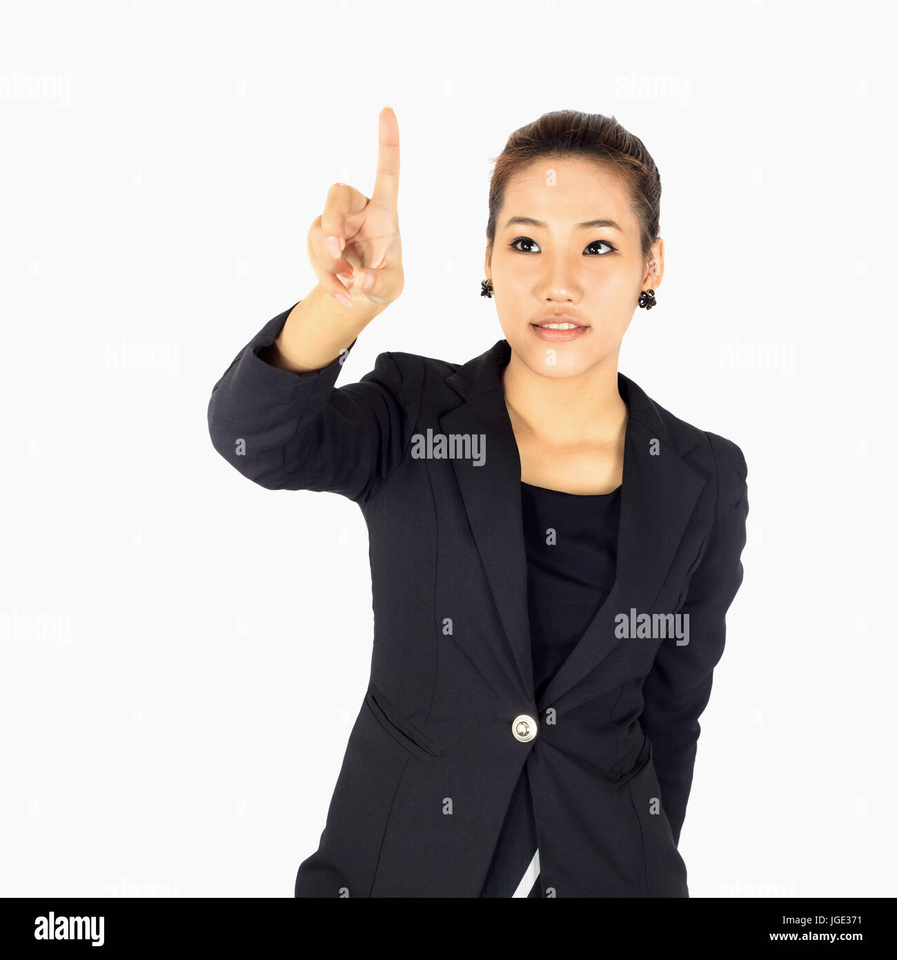 Isolated Young Business woman on white Stock Photo - Alamy