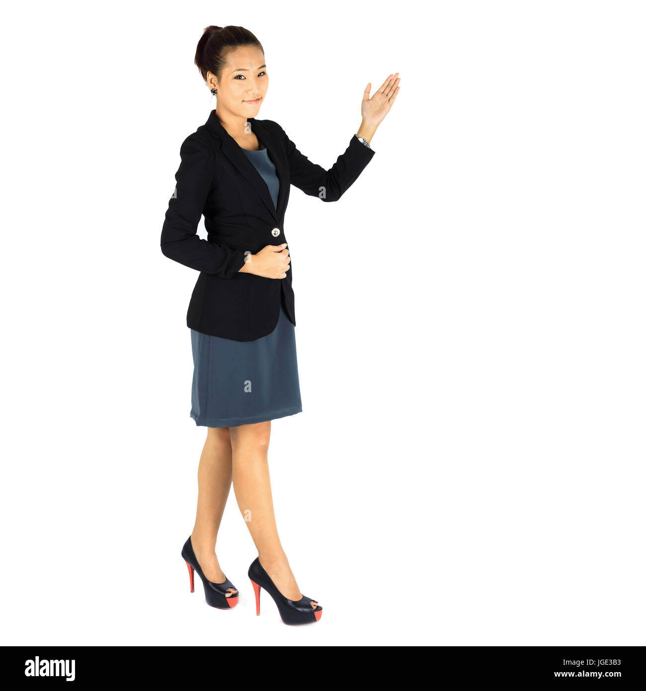 Isolated Young Business woman on white Stock Photo - Alamy