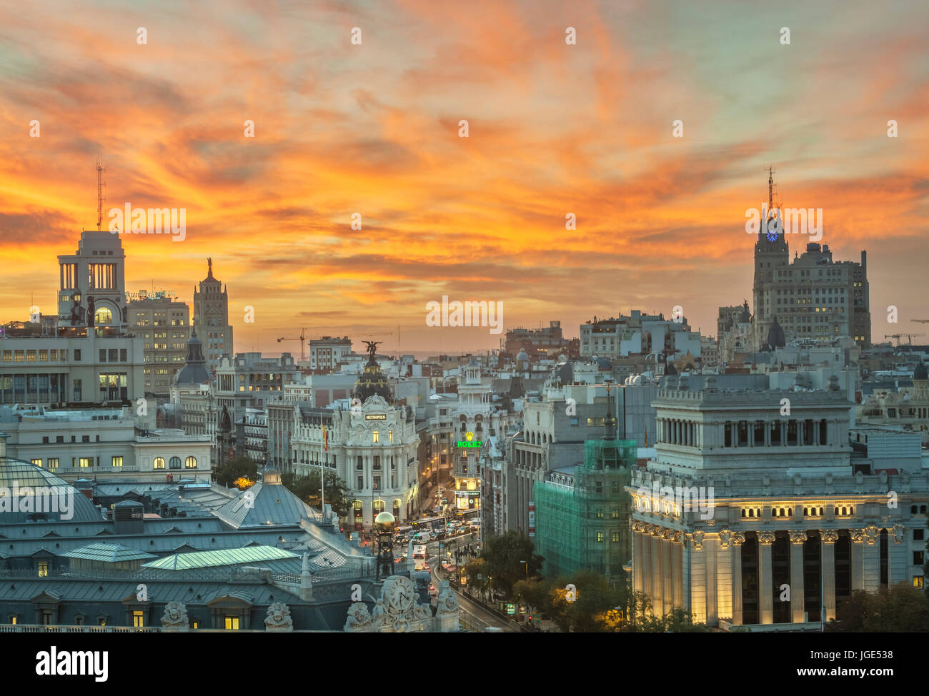 Madrid city center skyline. Madrid, Spain Stock Photo - Alamy