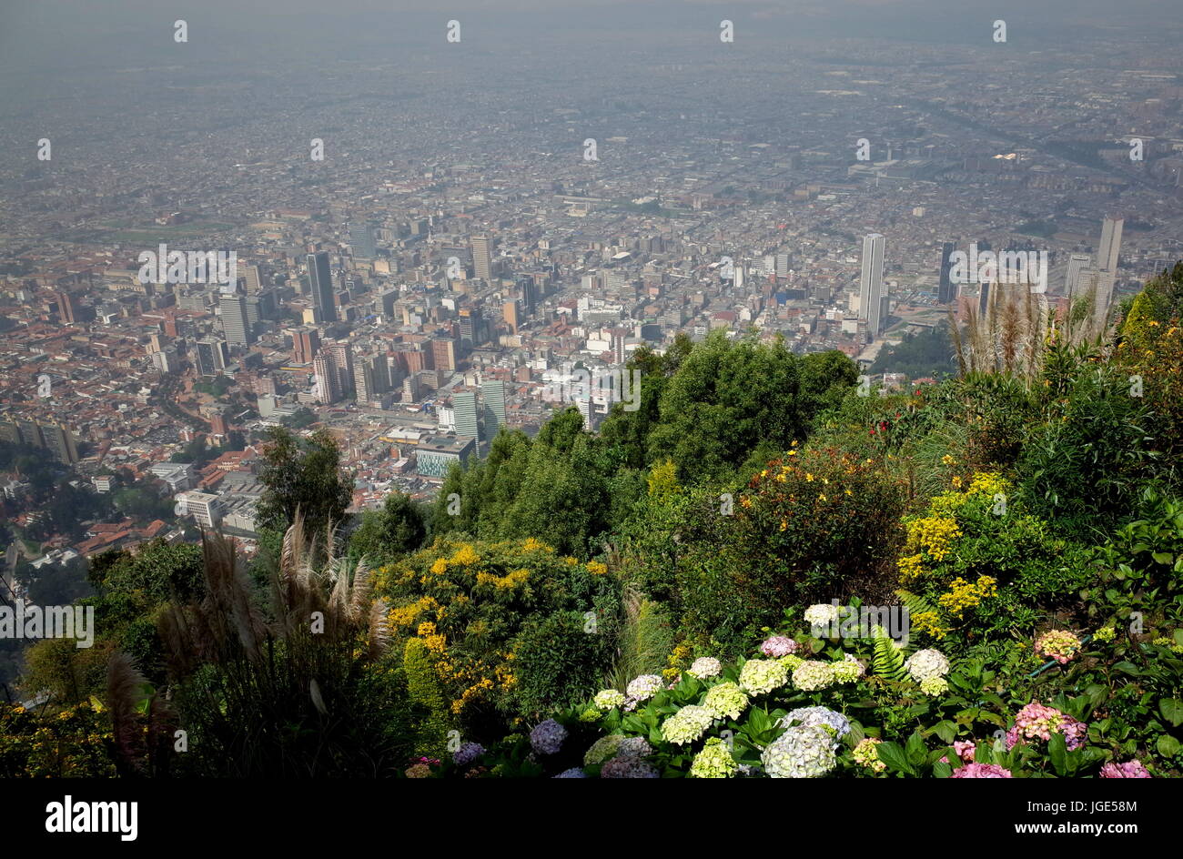 A view over Bogota from Monserrate, Colombia Stock Photo