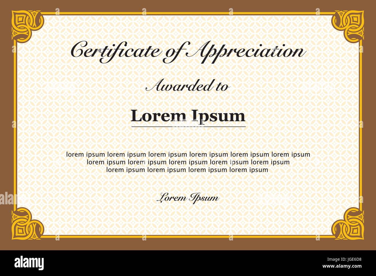 Certificate of Appreciation Ready for Print also blank space provide Stock Vector