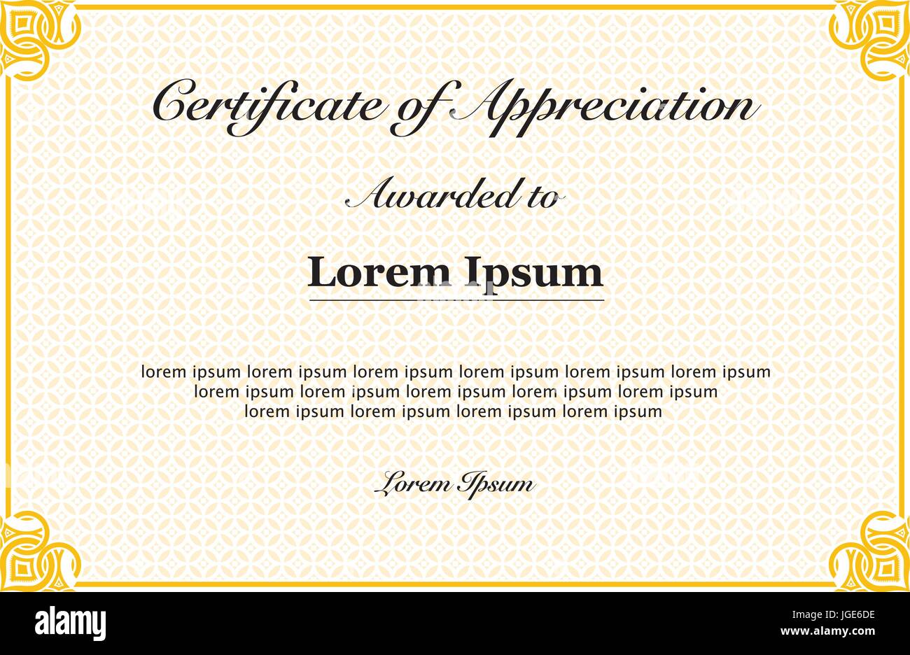 Certificate of Appreciation Ready for Print also blank space provide Stock Vector