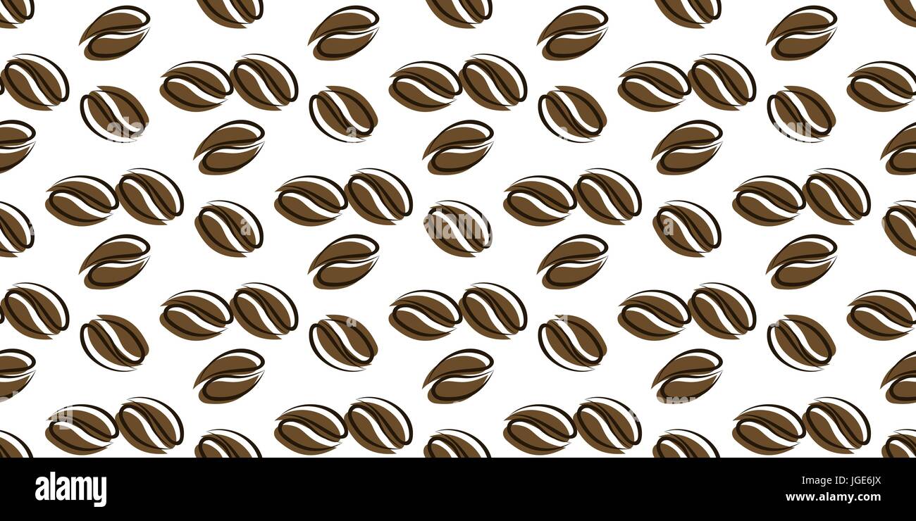 Coffee cup beans seamless Stock Vector Images - Alamy