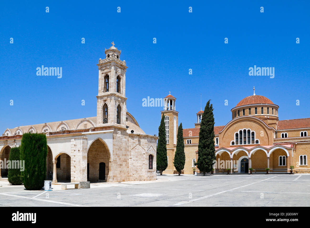 Churches of Agios Georgios and Agia Anna in Paralimni, Cyprus Stock Photo