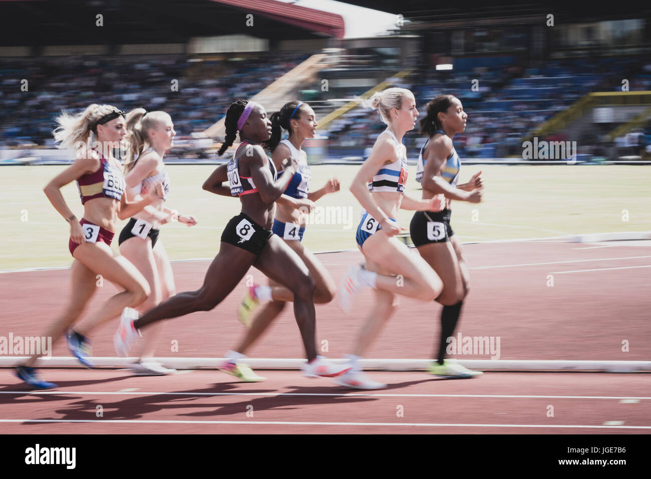 The women's 800m final at the British Athletics Championships and World Trials at Birmingham, United Kingdom on 1-2 July 2017 Stock Photo