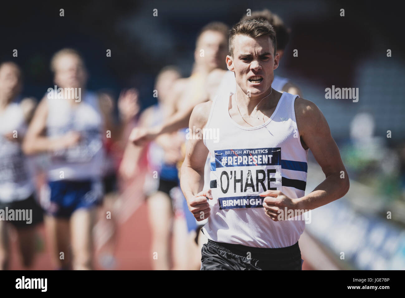Chris O'Hare wins the 1500m at the British Athletics Championships and World Trials at Birmingham, United Kingdom on 1-2 July 2017 Stock Photo