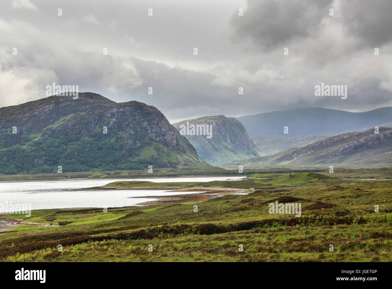 Area of Loch Eriboll, Scotland. Dramatic picturesque view of Loch