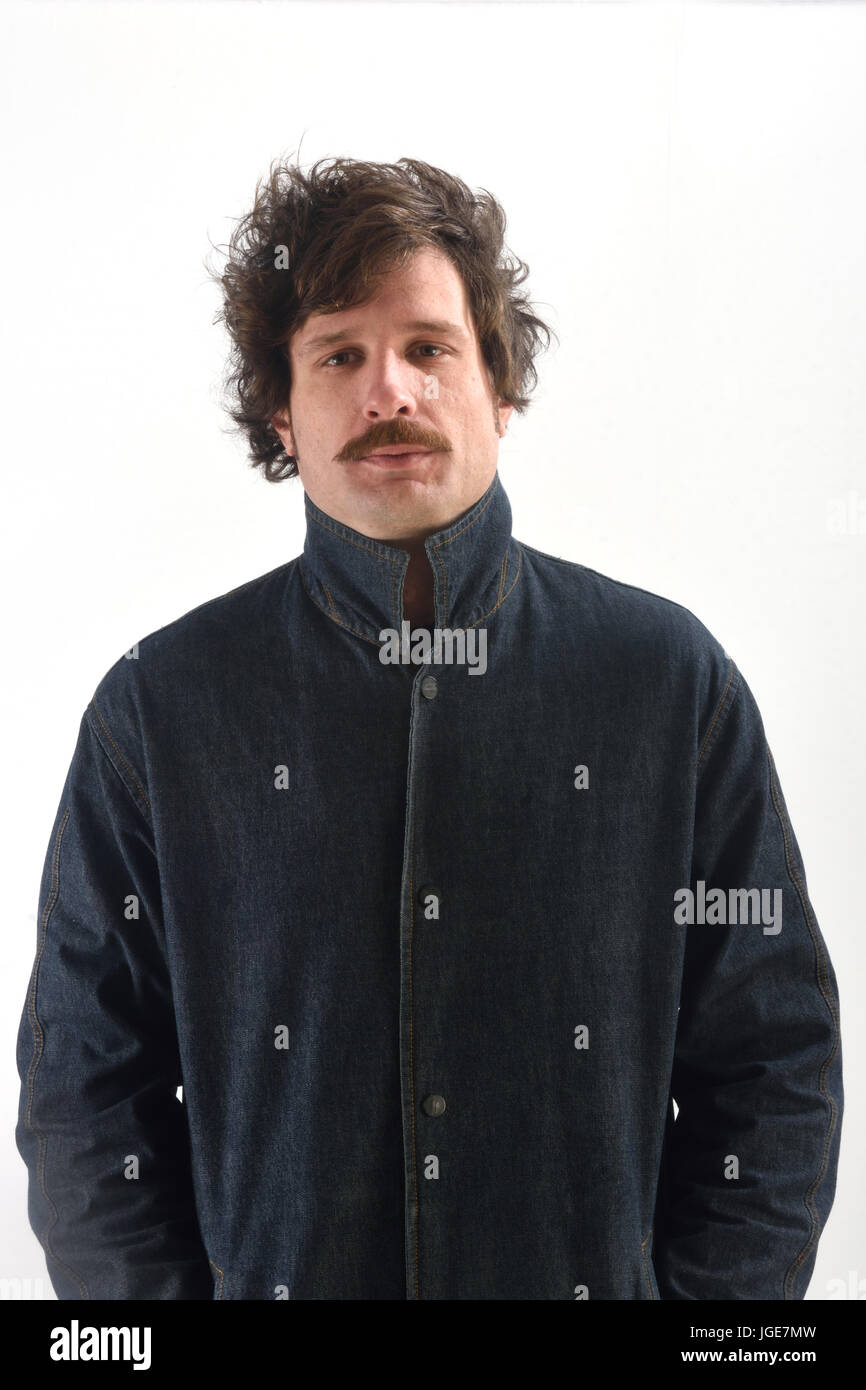Portrait of a young man on white background Stock Photo - Alamy