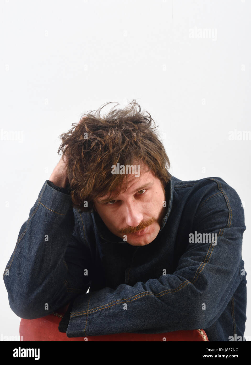 Portrait of a young man on white background Stock Photo - Alamy