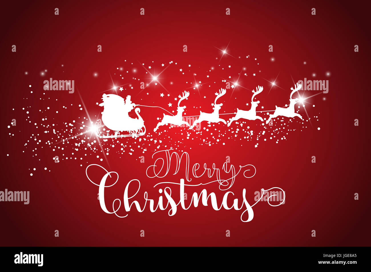 Christmas background with santa and his sleigh Stock Photo - Alamy