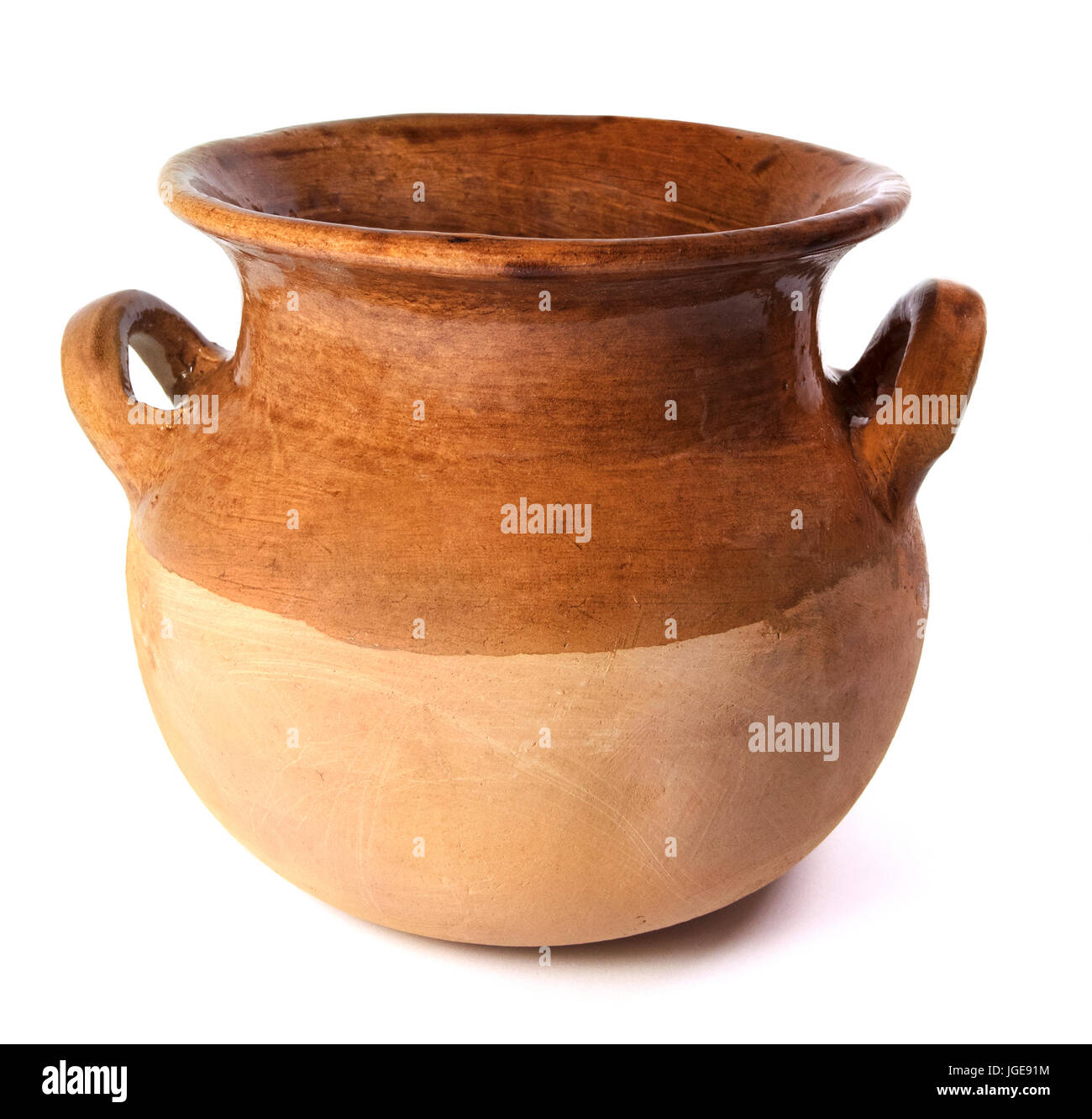 Isolated Mexican Cooking Pot On A White Background. Stock Photo