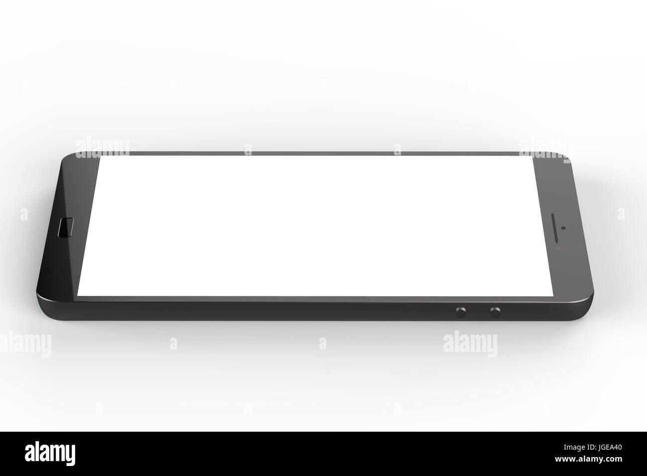 3d rendering blank screen mobile phone on white background Stock Photo ...