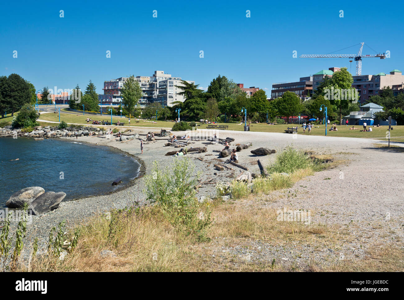 Beach at Crab Park near downtown Vancouver, BC, Canada Stock Photo Alamy