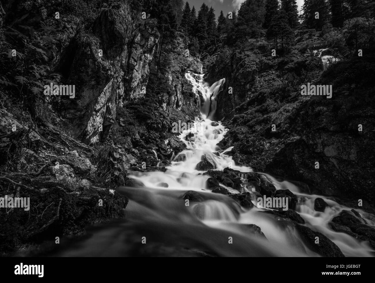 Waterfalls in Trentino, Italia Stock Photo