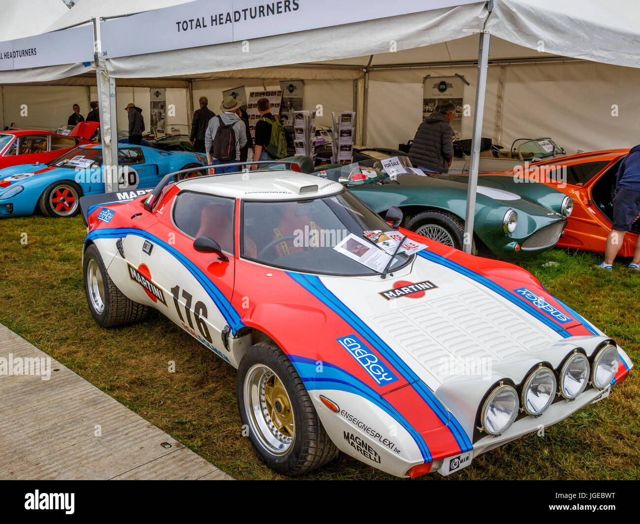 The Total Headturners stand at the 2017 Goodwood Festival of Speed, Sussex, UK. Retailing kit and replica cars. Stock Photo