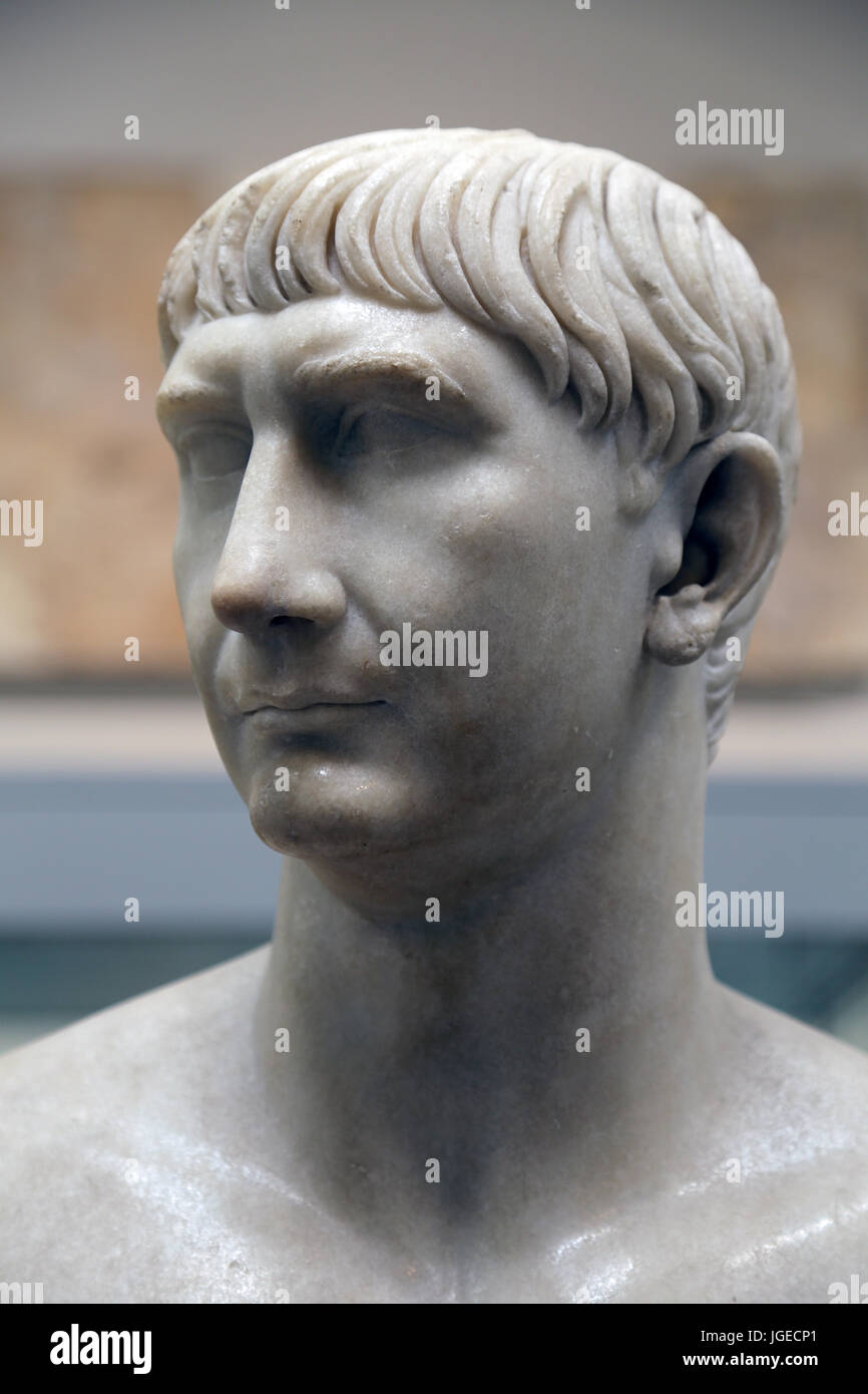 Trajan (53-117 AD).  Roman emperor. Nerva-Antonine dynasty. Bust, c. 108-117 AD. British Museum. London. UK. Stock Photo