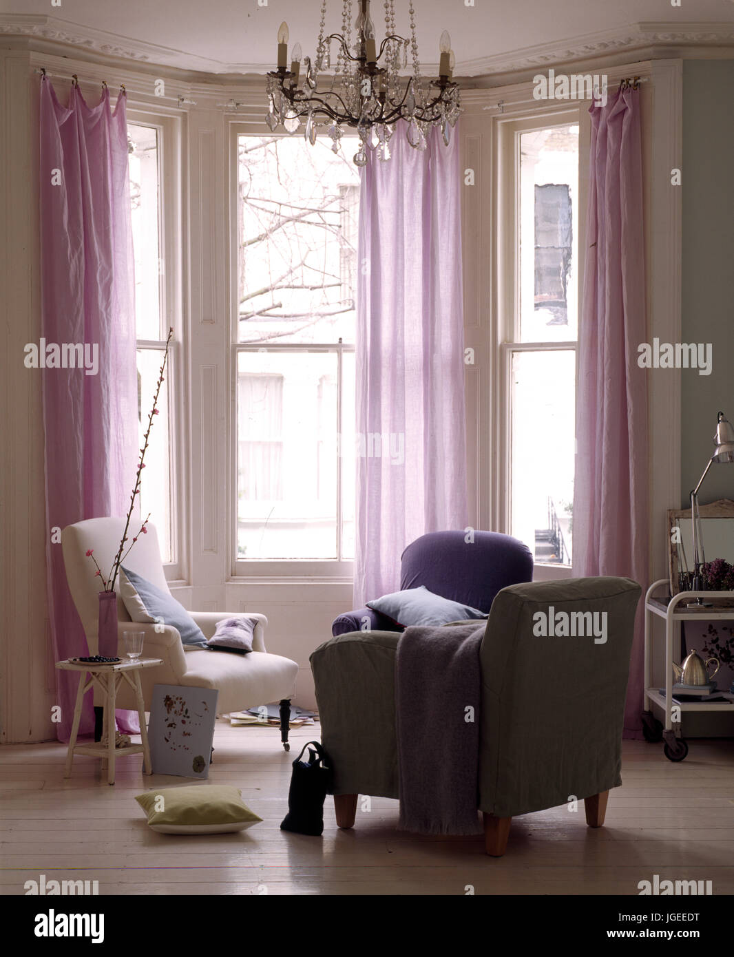 Bay Window Curtains Stock Photos Bay Window Curtains Stock