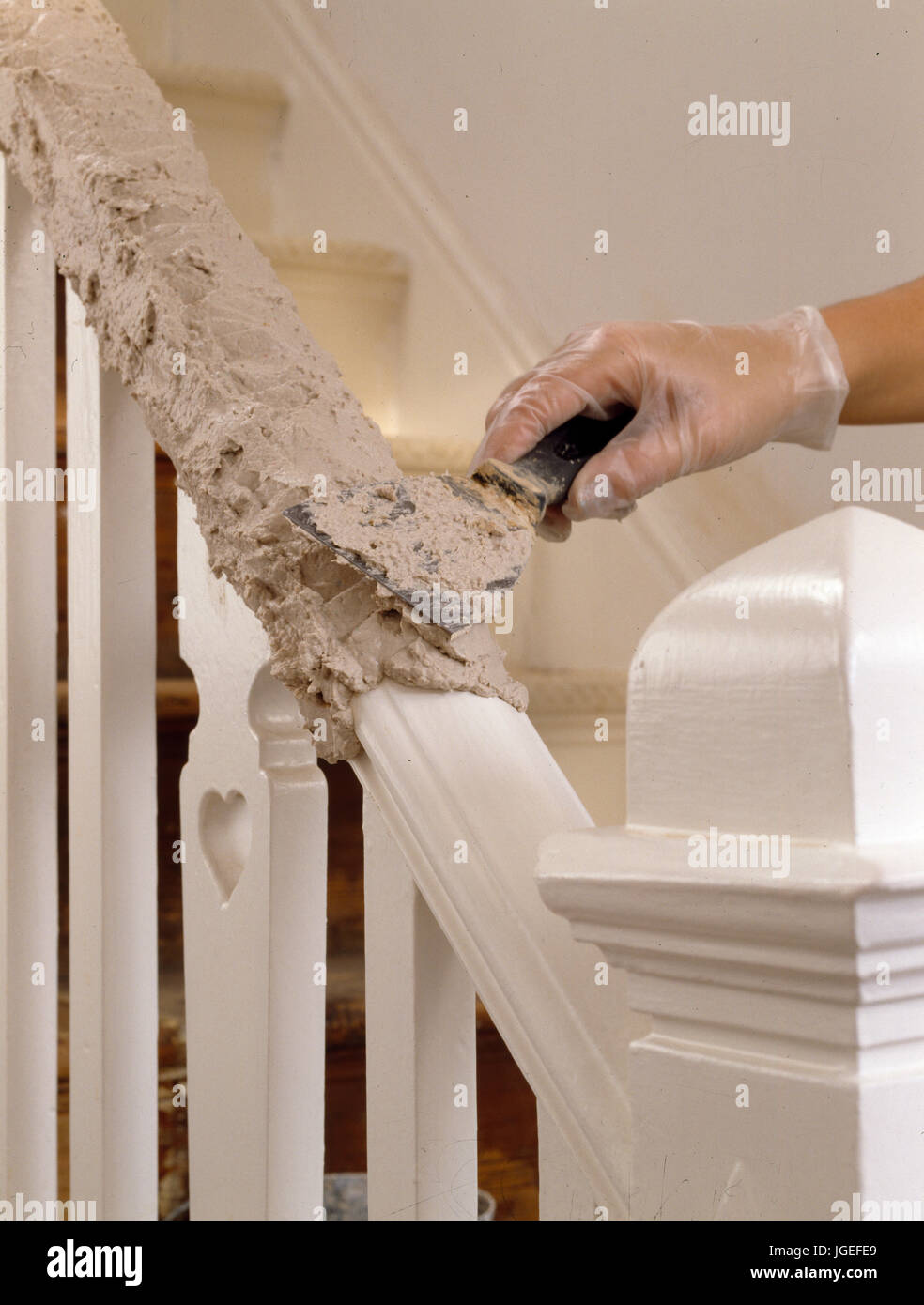 Stripping paint off bannister Step x step shots of craft and diy