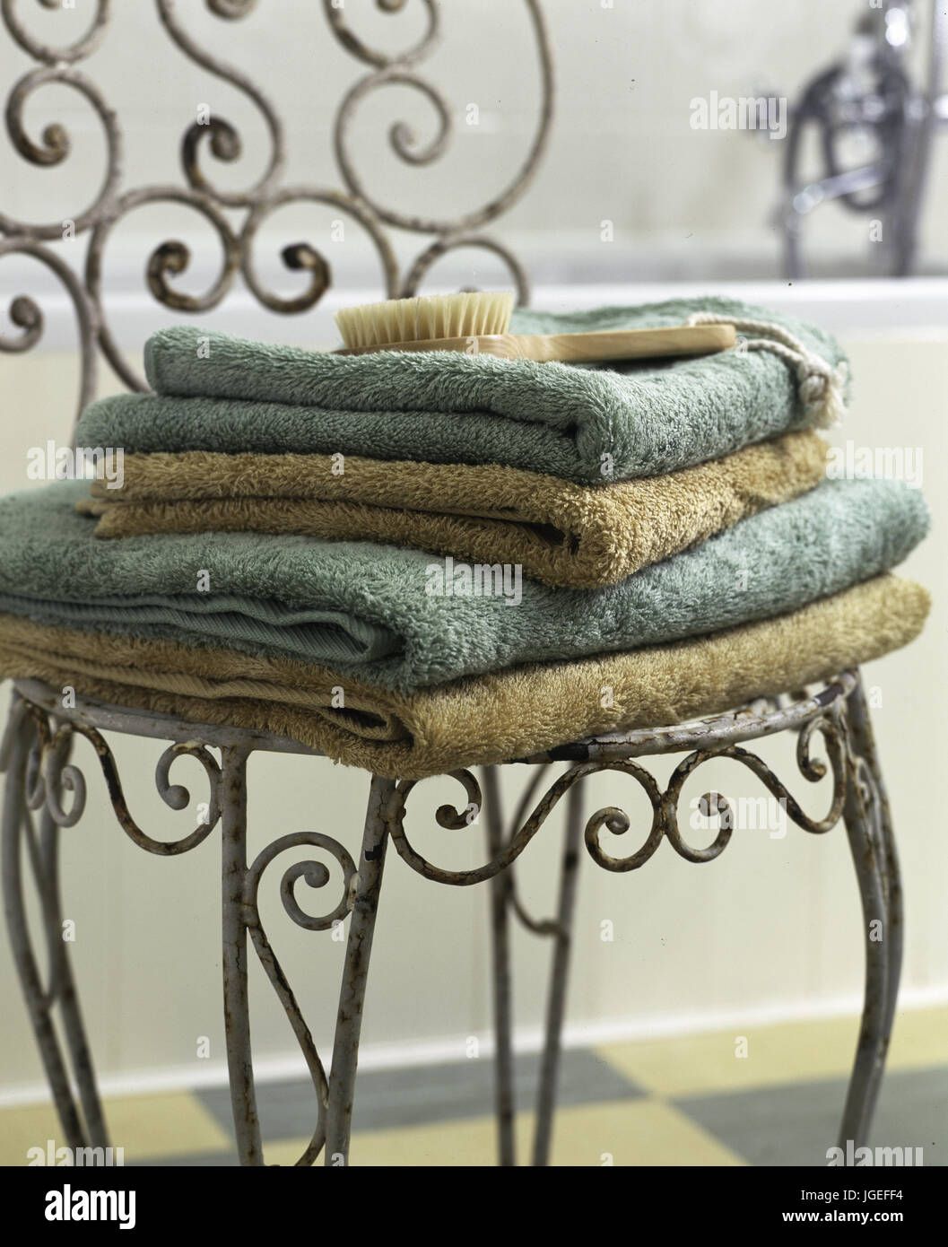 pale green towels