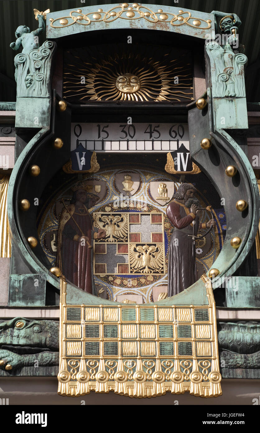 Famous astronomical anchor clock in Vienna, Austria Stock Photo Alamy