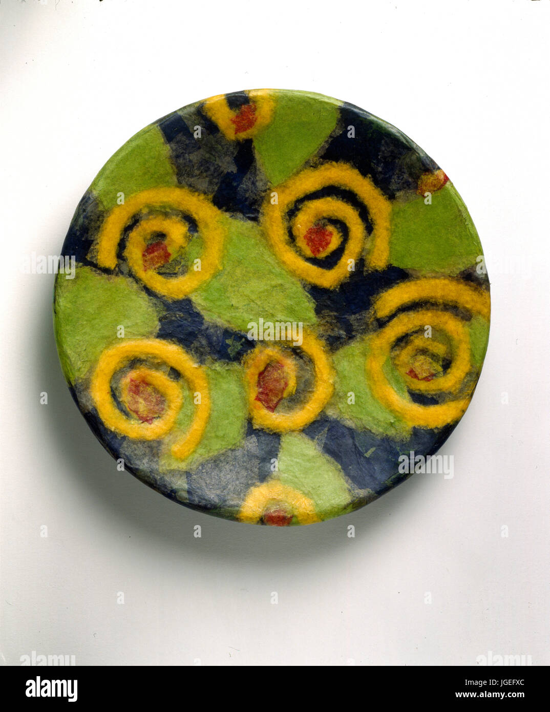 Closeup of decorated papier mache plate Stock Photo