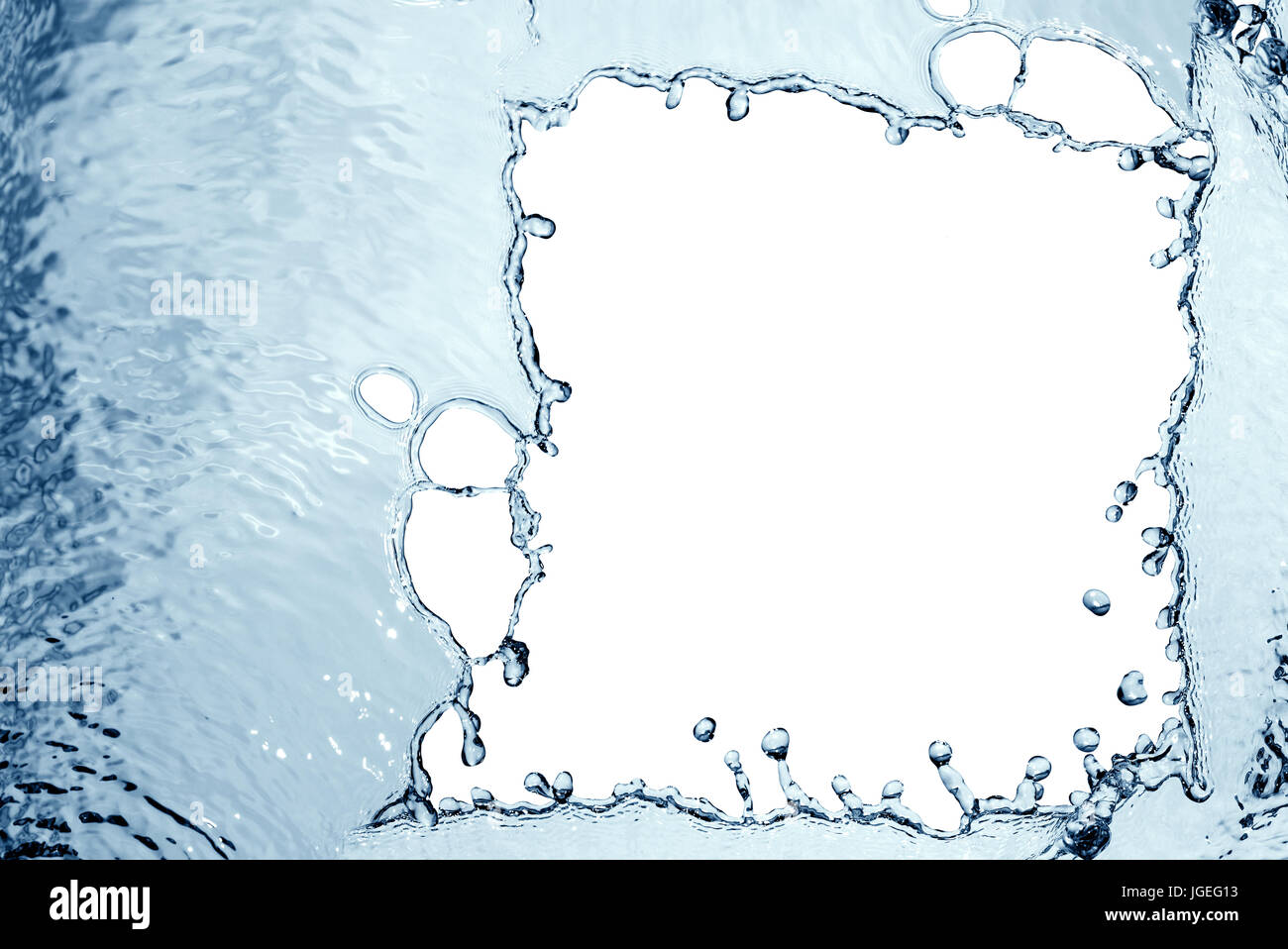 Abstract blue splashing water as picture frame Stock Photo - Alamy
