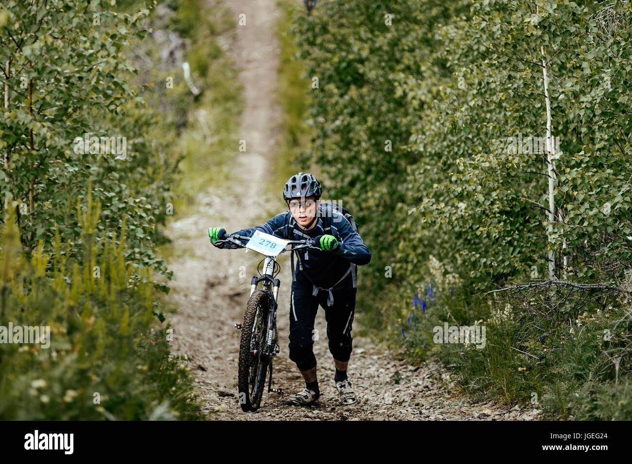 walking bike uphill