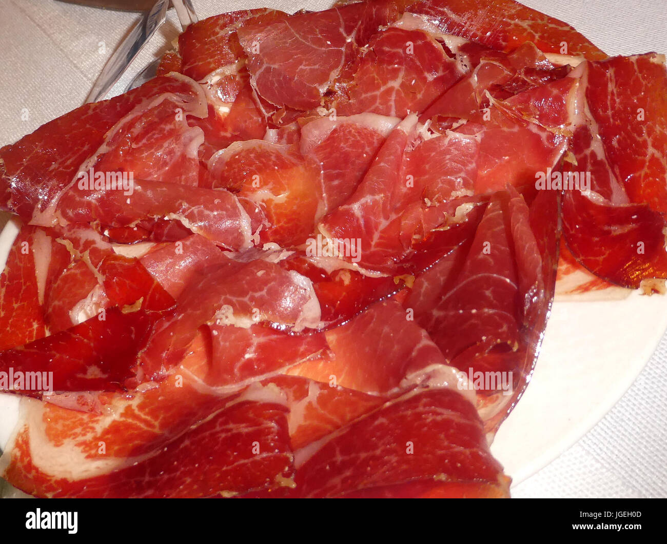 Iberian ham dishes Stock Photo