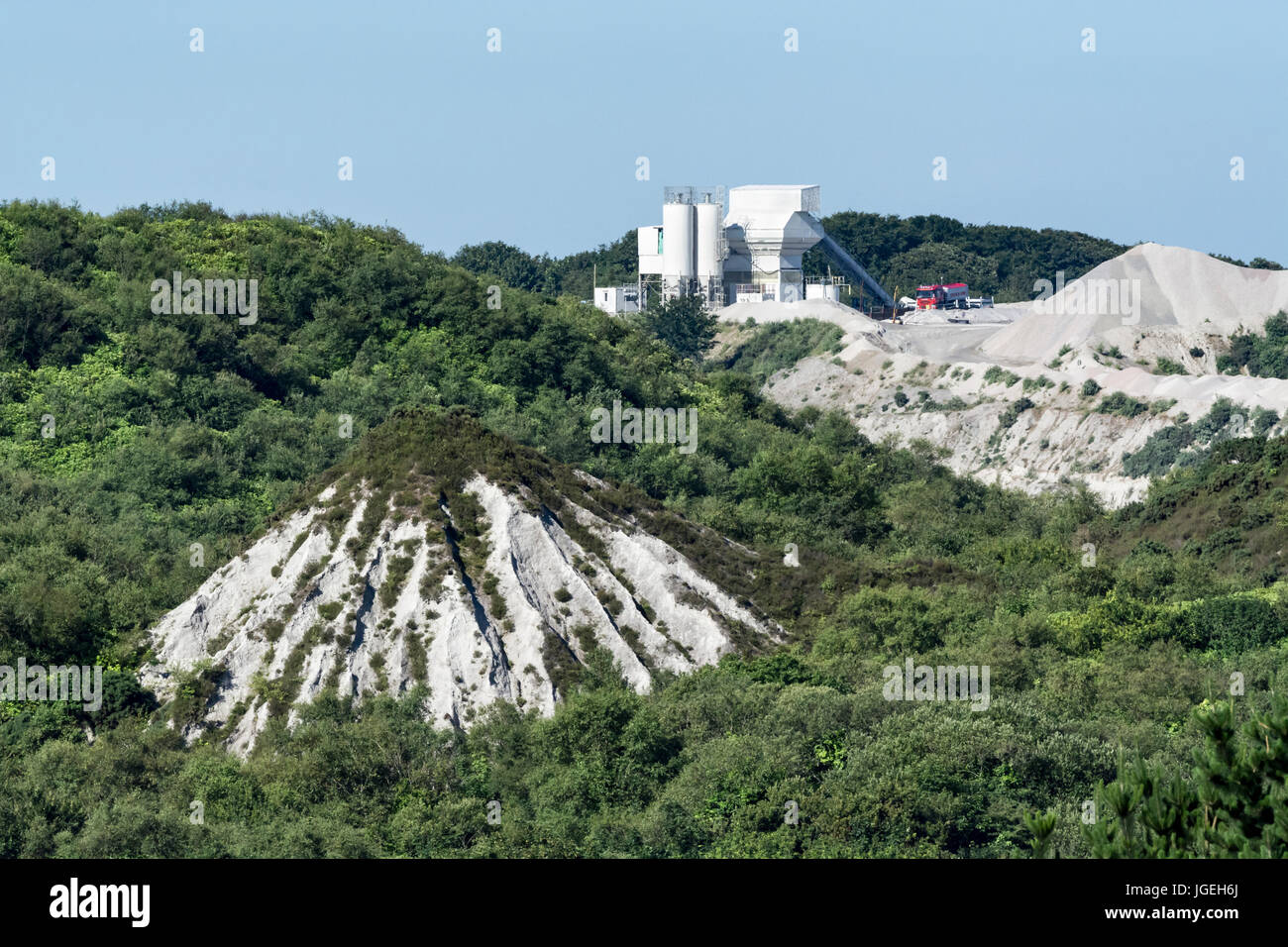Mine workings near the Cornish village of St. Dennis in 'Clay Country'. Stock Photo