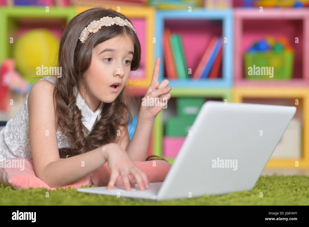 girl using modern laptop Stock Photo - Alamy
