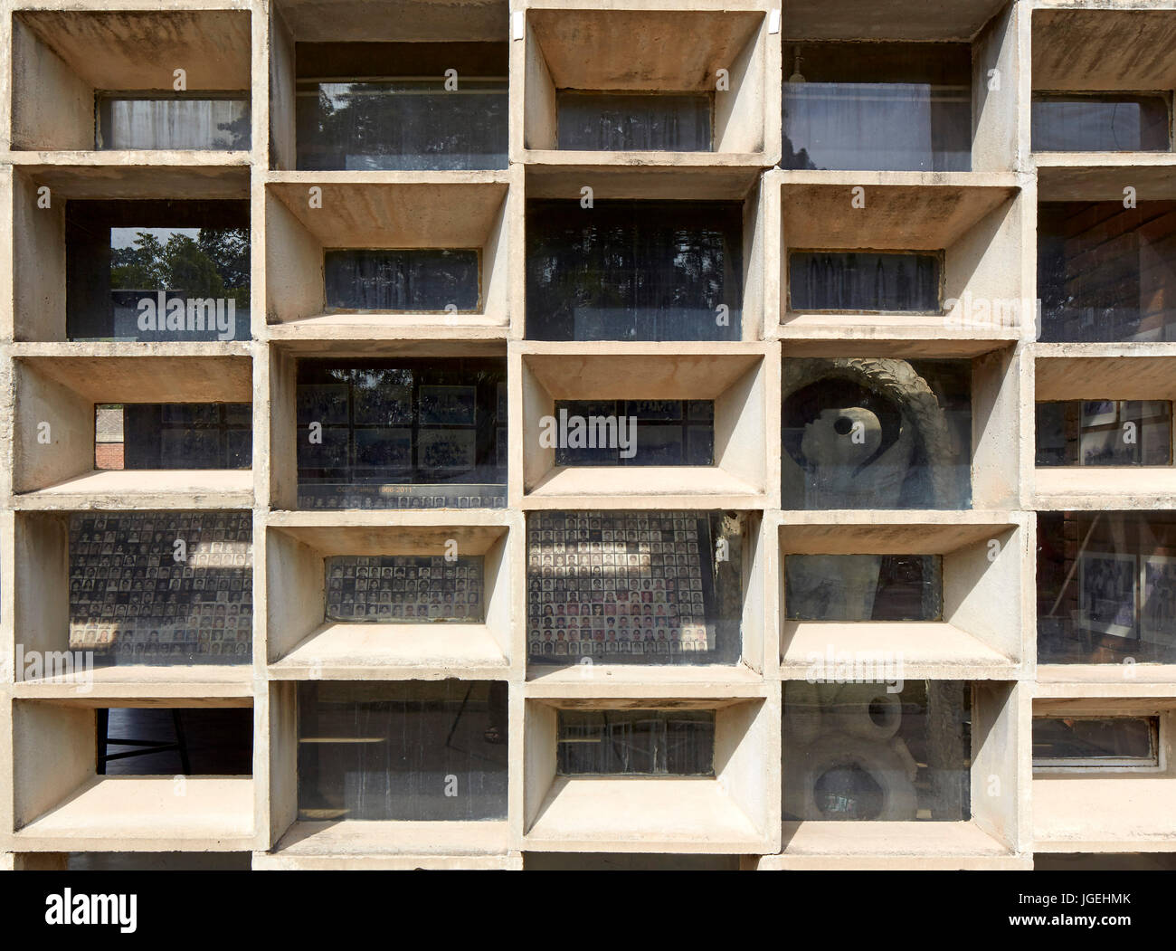 Abstract view looking through facade. Chandigarh College of
