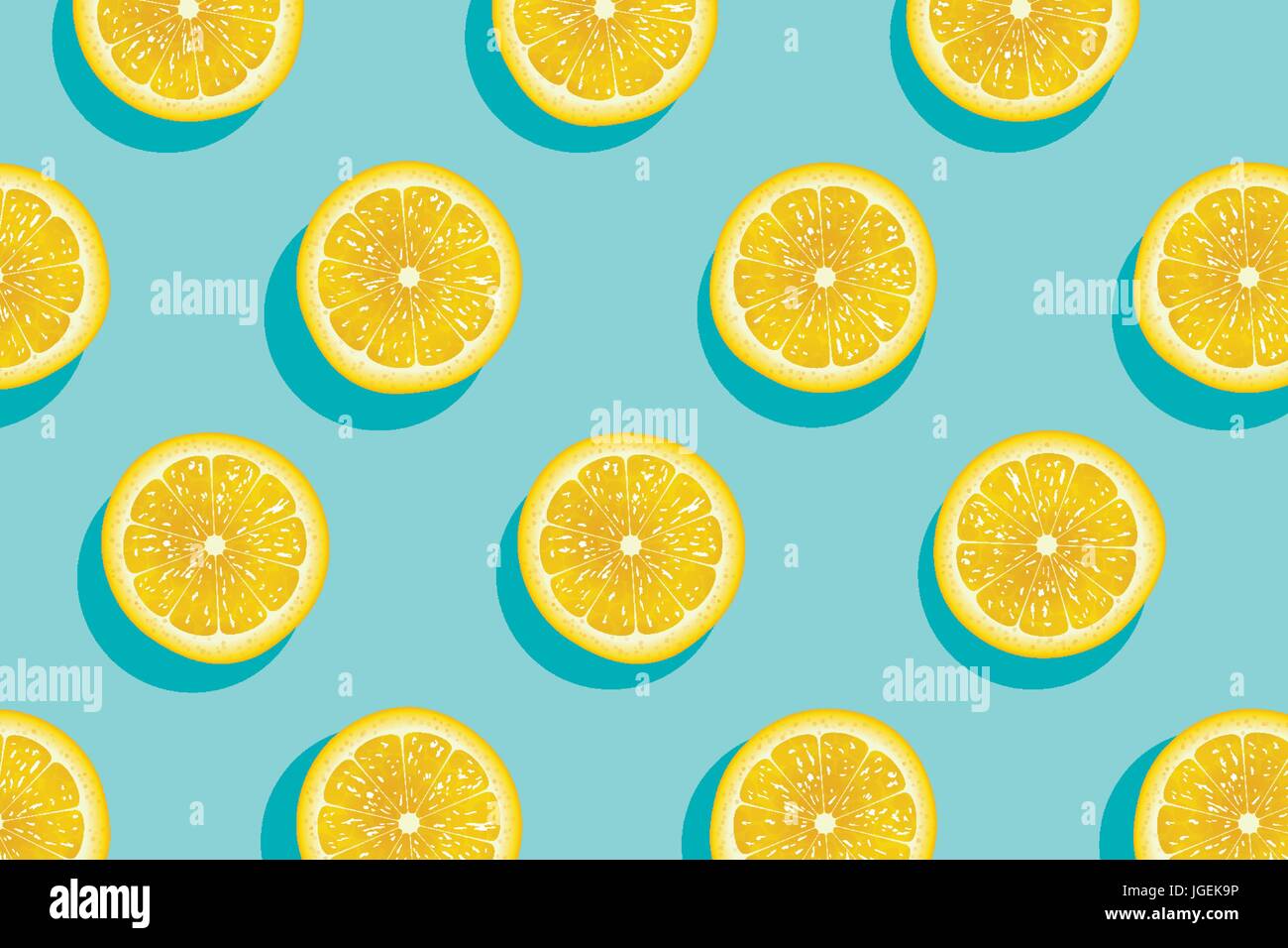 Slices of fresh yellow lemon summer background Stock Vector Image & Art ...
