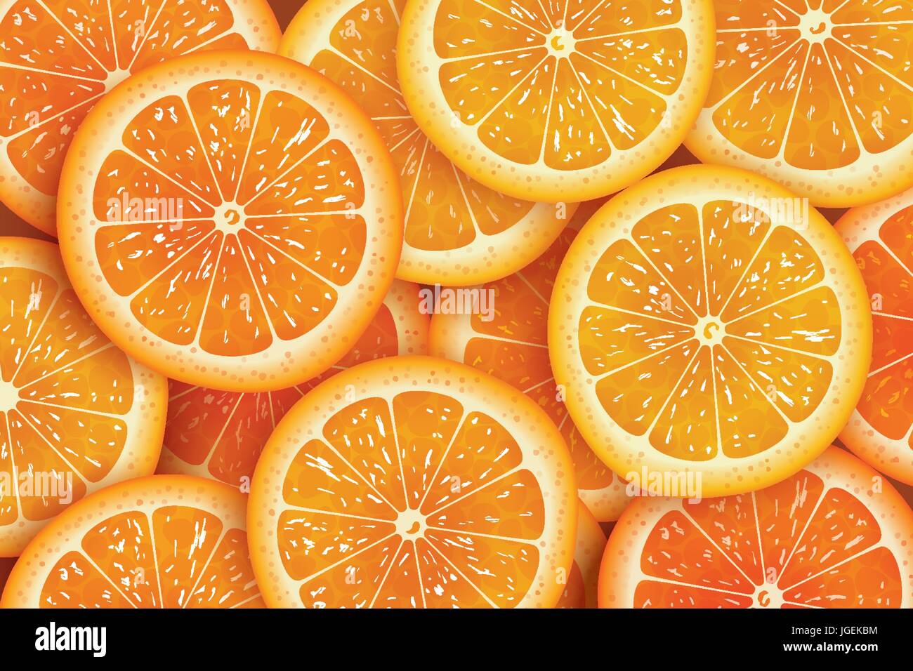 Orange slice background for summer. Stock Vector