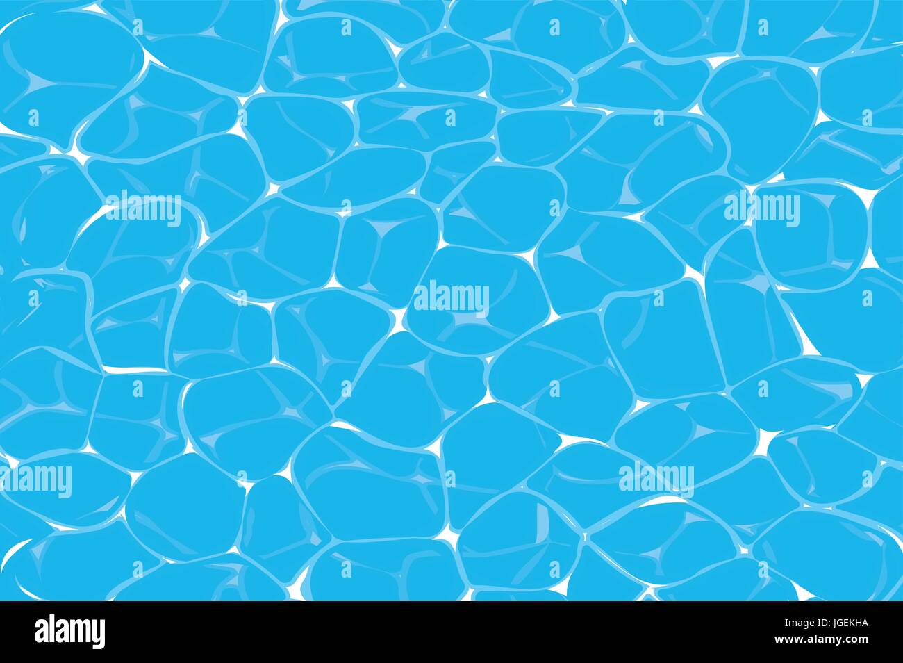 top view of caustics in blue swimming pool or ocean water background Stock Vector