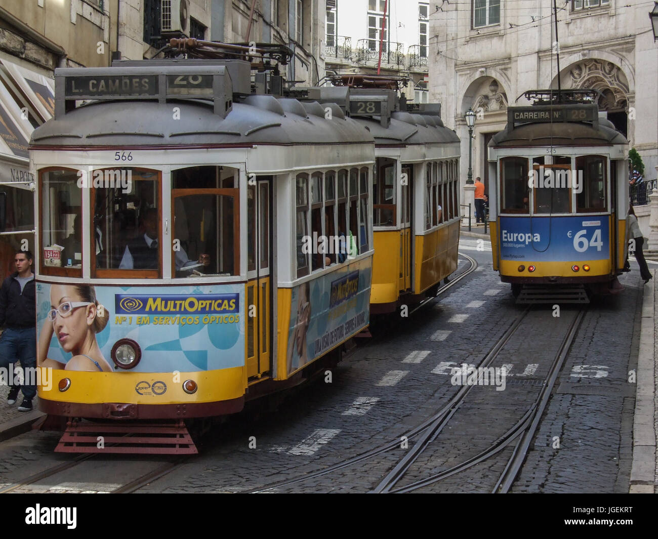 LISBOA PORTUGAL - CABLE CAR TRAFFIC IN THE OLD TOWN - LISBOA TRAM - LISBOA TRAMWAY © Frédéric BEAUMONT Stock Photo