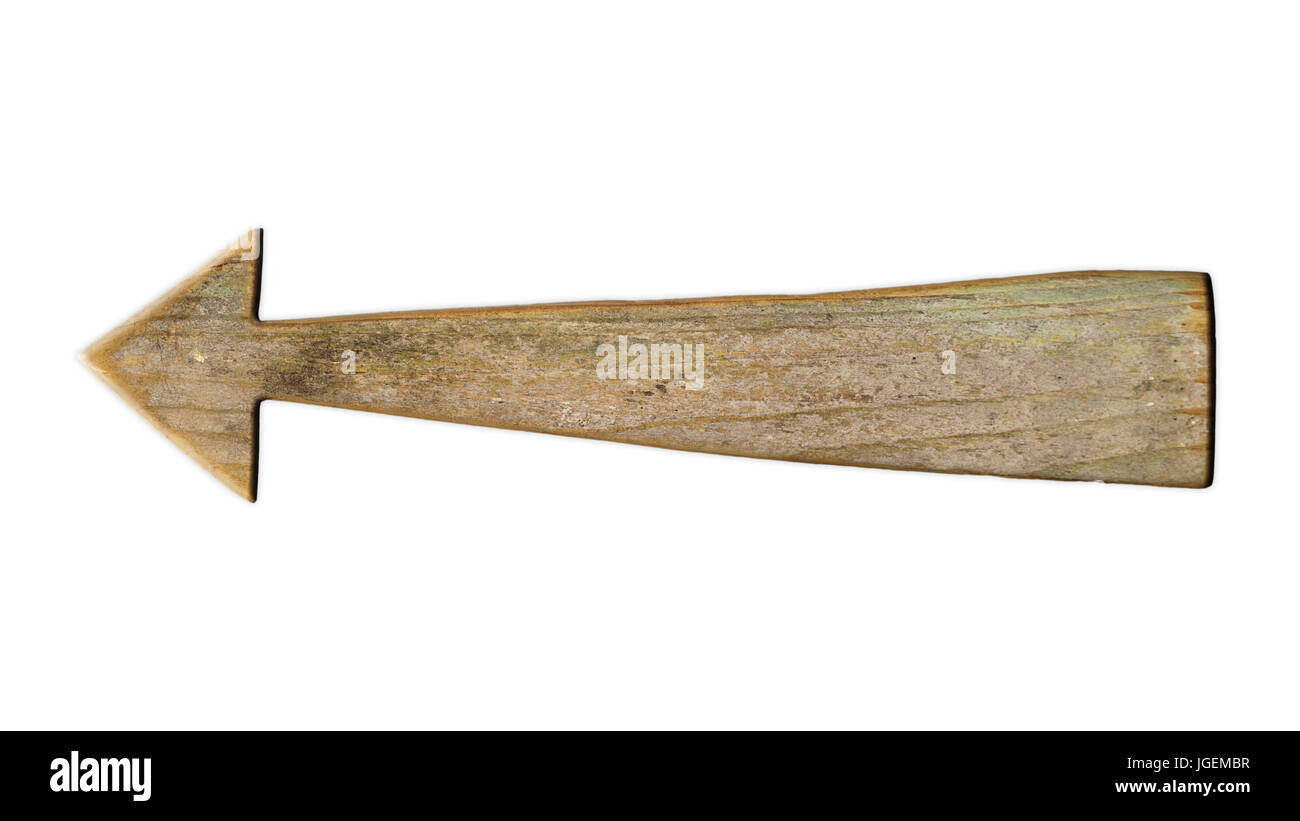 Wooden Arrow Sign Isolated On White Background Stock Photo - Alamy
