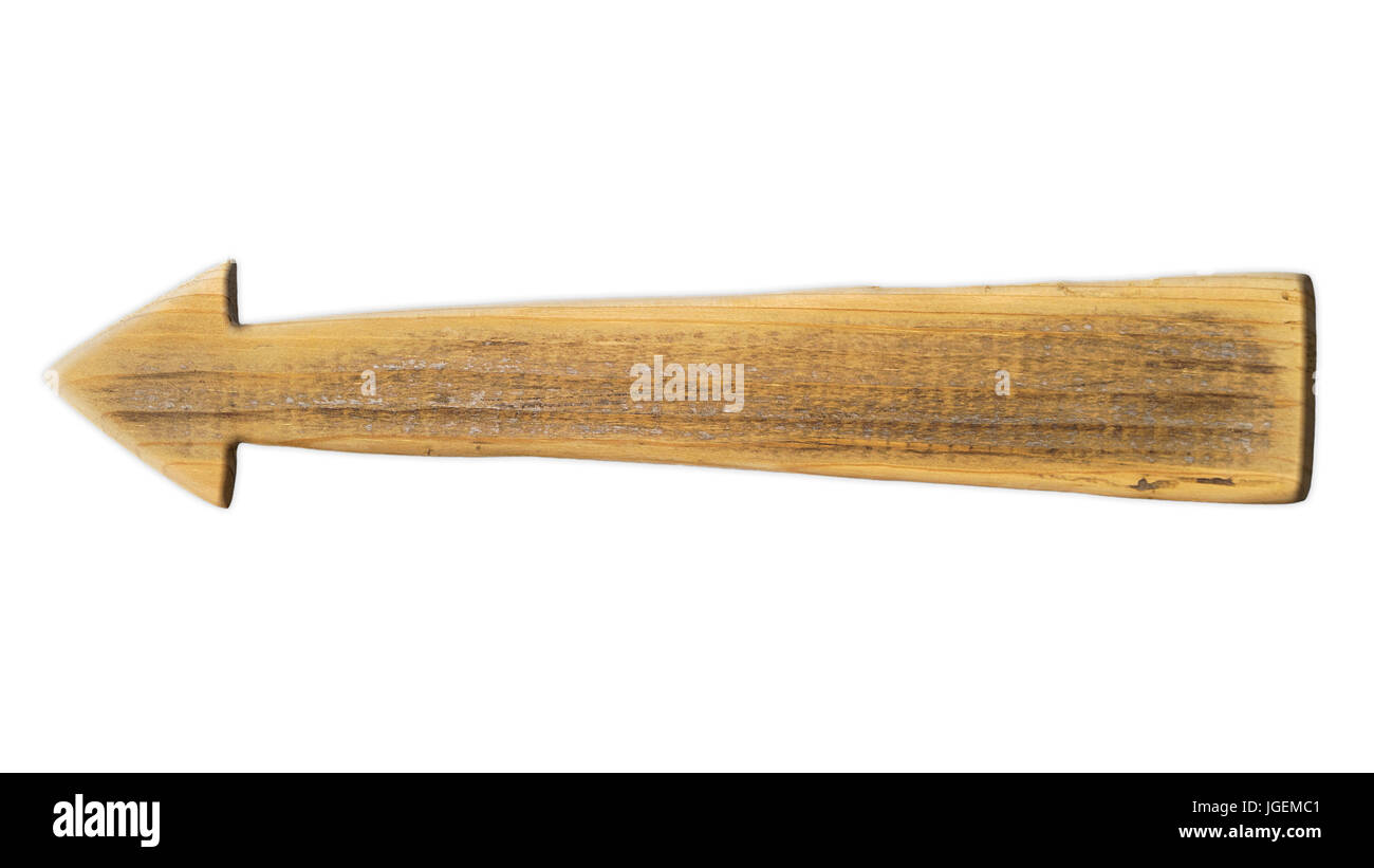 Wooden Arrow Sign Isolated On White Background Stock Photo - Alamy