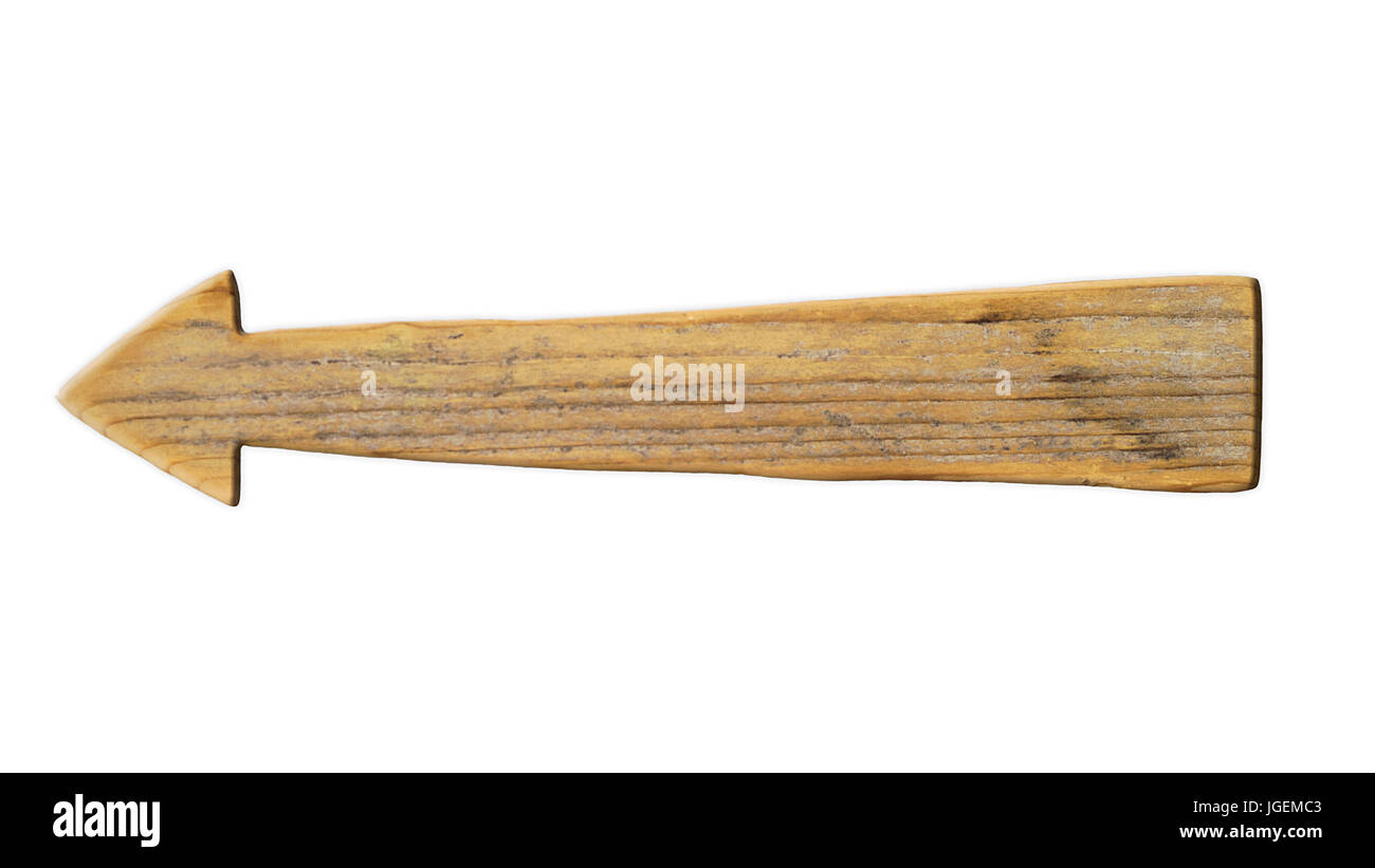 Wooden Arrow Sign Isolated On White Background Stock Photo - Alamy