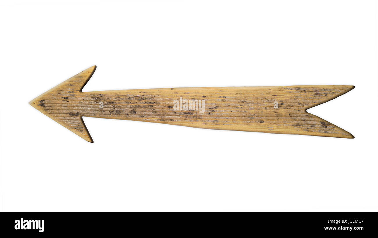Wooden Arrow Sign Isolated On White Background Stock Photo - Alamy