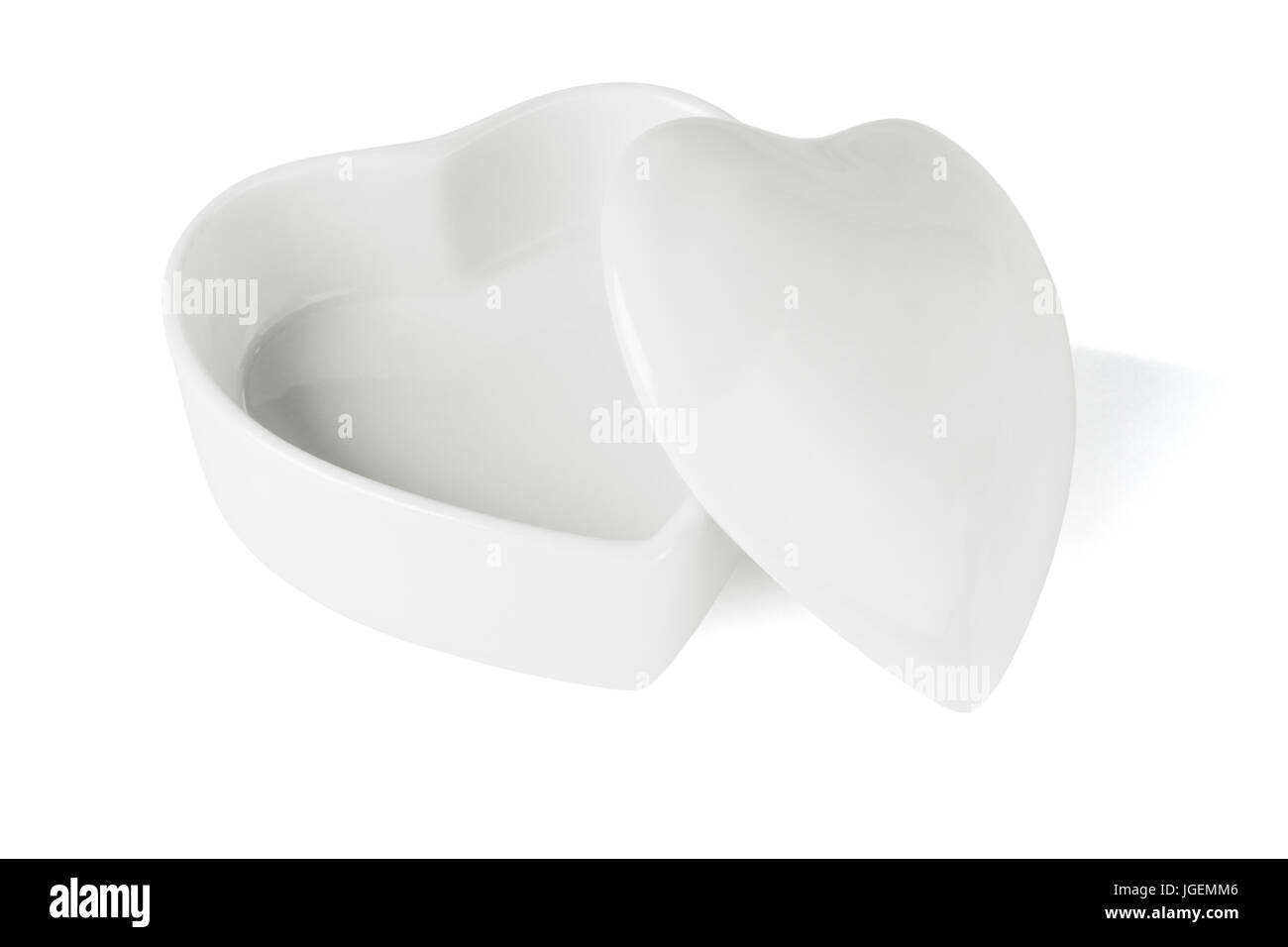 Heart Shaped Ceramic Container on White Background Stock Photo - Alamy