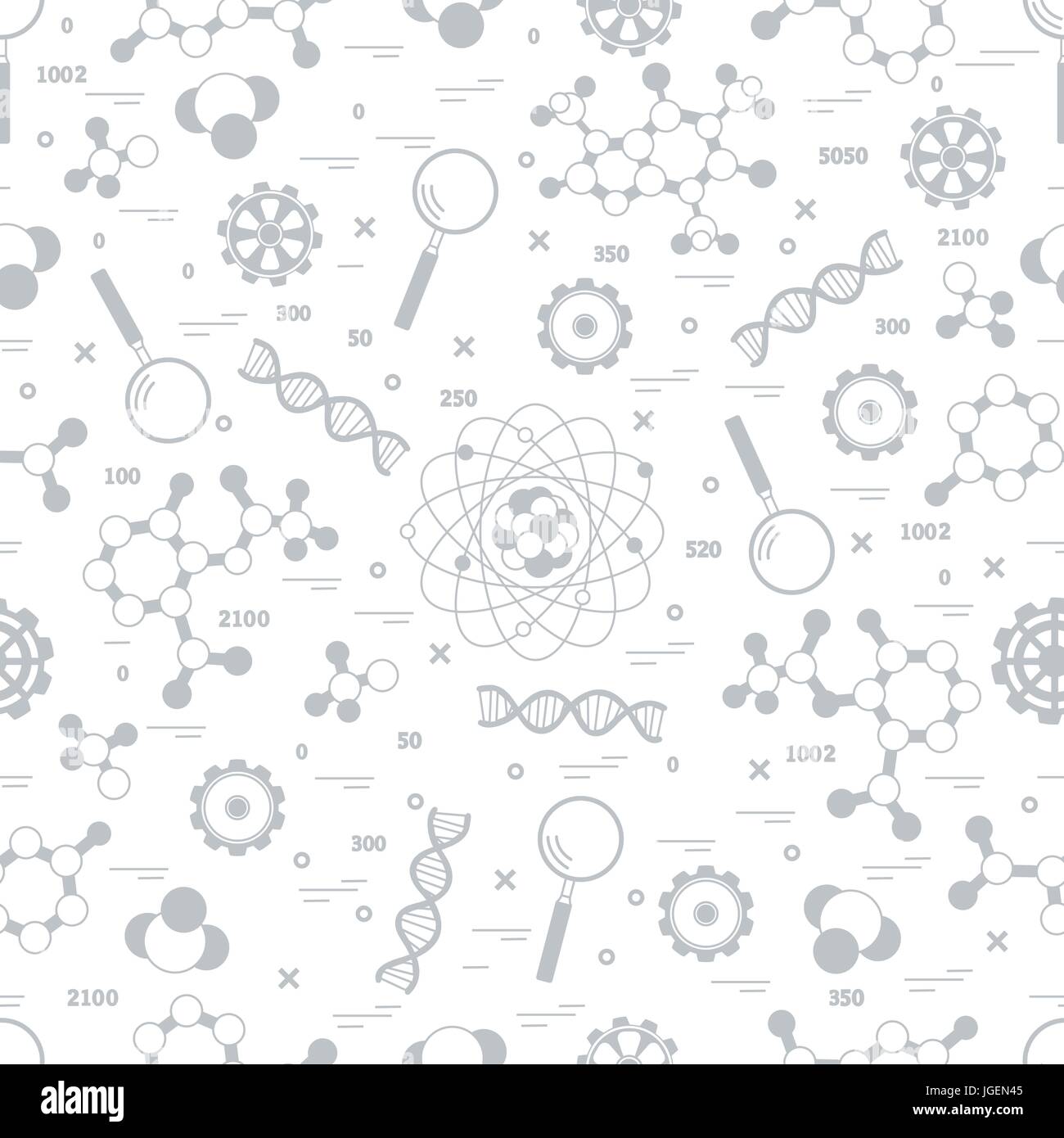Seamless pattern with variety scientific, education elements. Design