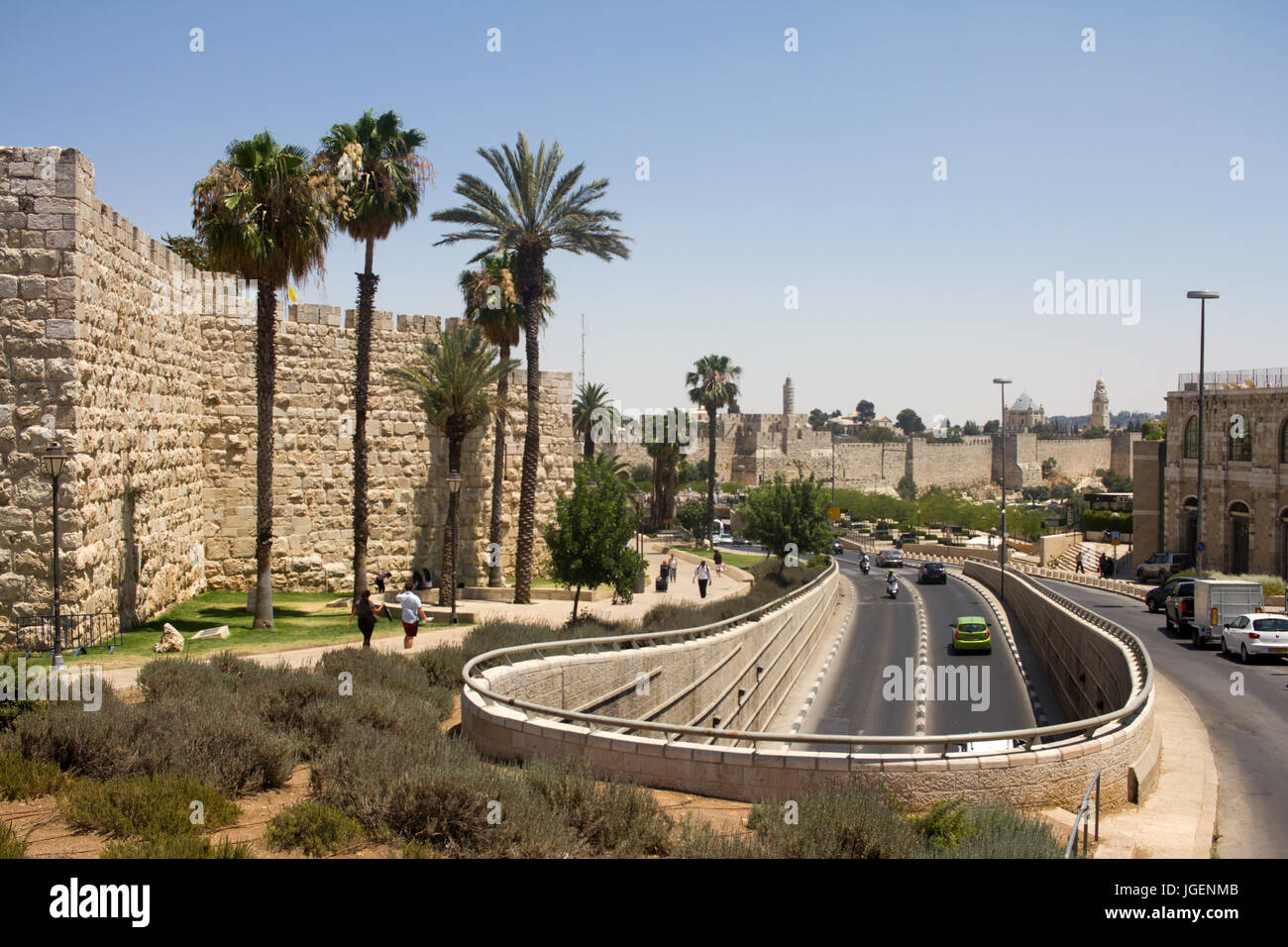 View to Jerusalem old city wall. Israel Stock Photo - Alamy