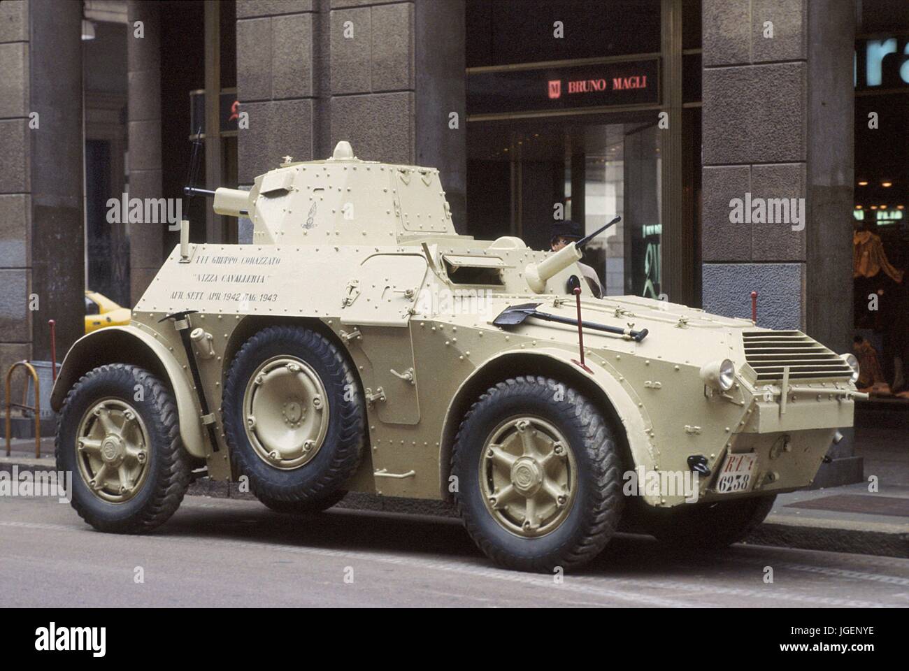 Italian Army, Fiat-Ansaldo AB41 armored car of World War II Stock Photo