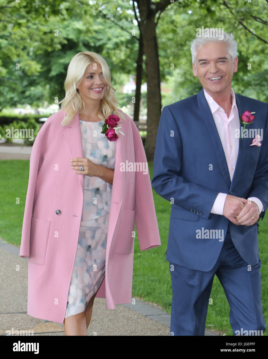 Holly Willoughby And Philip Schofield Filming A Rehearsal Of An Upcoming Live Wedding On The 