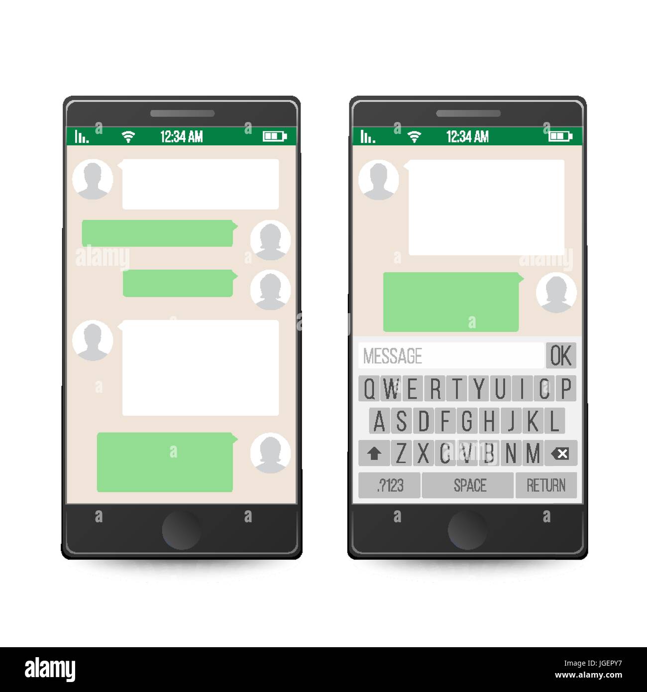 Smartphone. Social Network Concept. Vector. Messenger Window Design. Mobile App For Talking. Isolated Vector Illustration Stock Vector