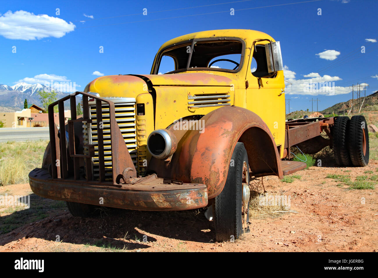 Abandoned 1947 International Truck in Utah. Stock Photo