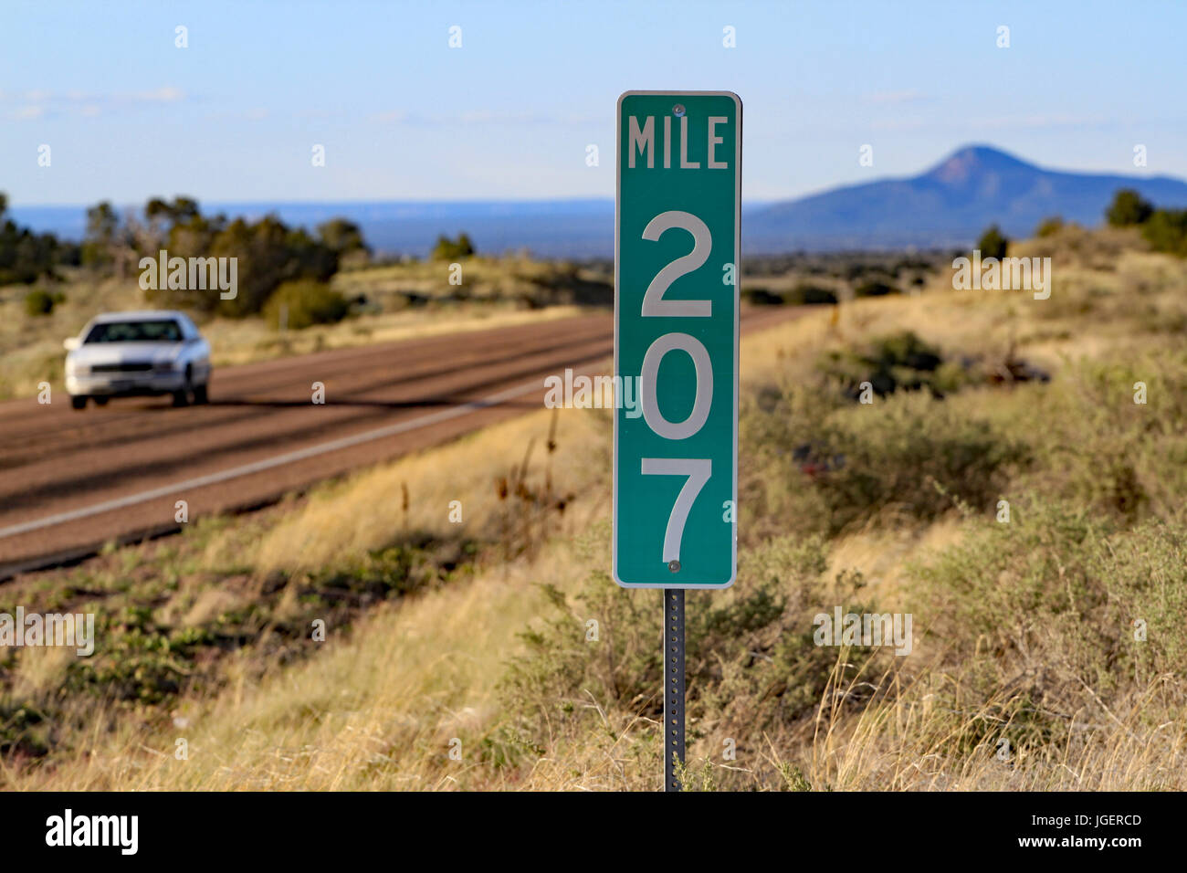 Mile Marker 207. Highway 64. Arizona. Stock Photo