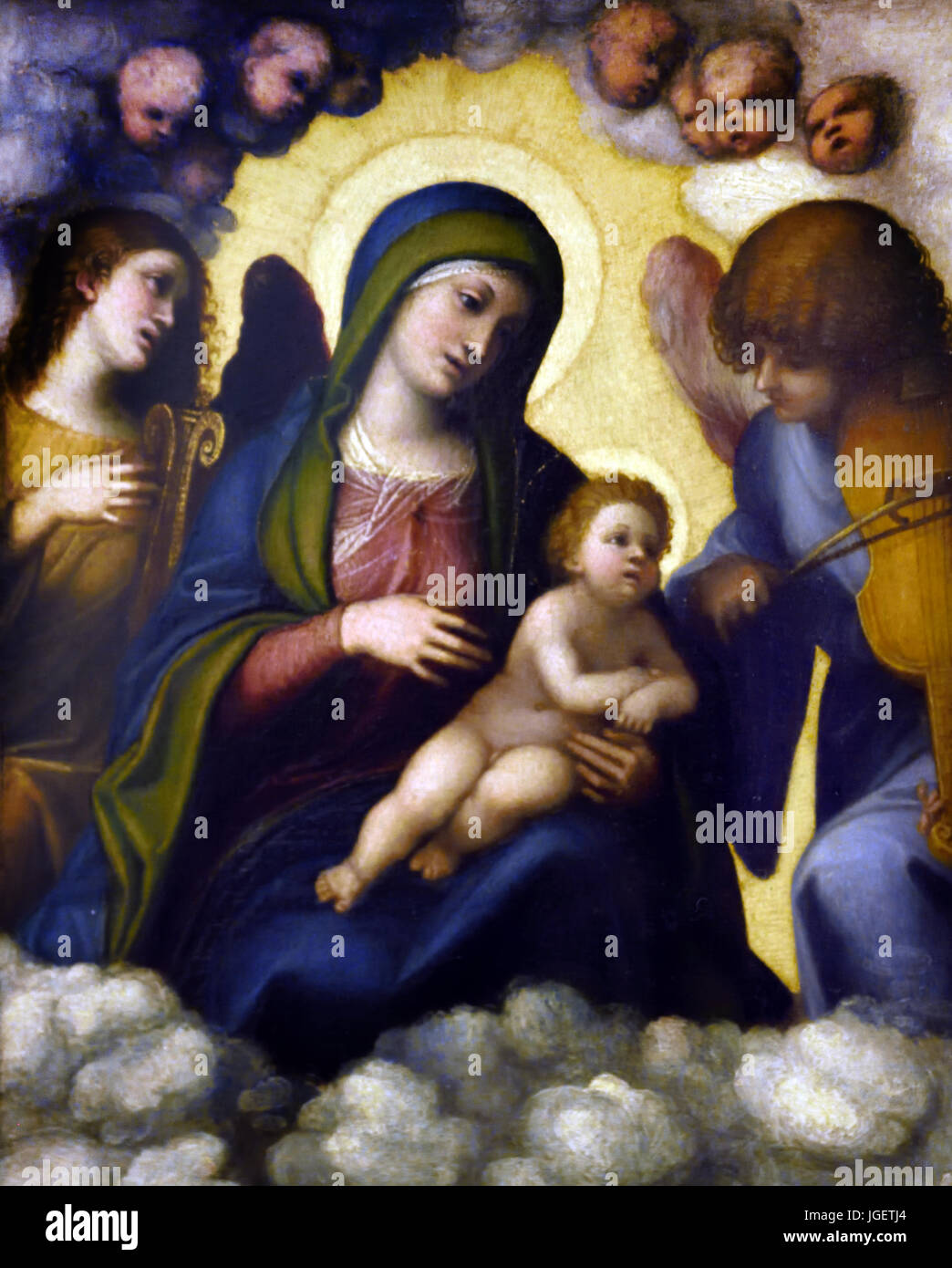 Madonna and Child in Glory 1510-1512 Antonio Allegri da Correggio 1489 –1534 usually known as Correggio painter of the Parma school of the Italian Renaissance Stock Photo