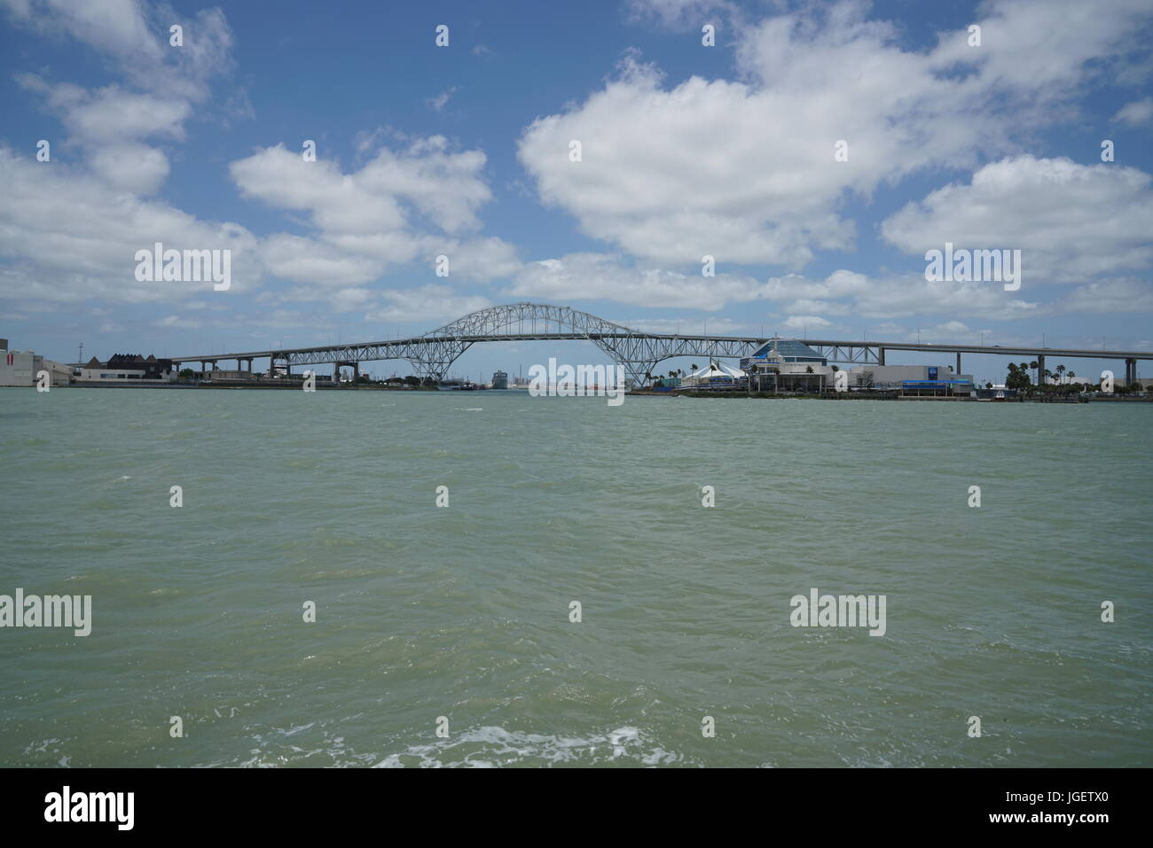 Steel Arch Bridge in Corpus Christi, Texas, United States Stock Photo